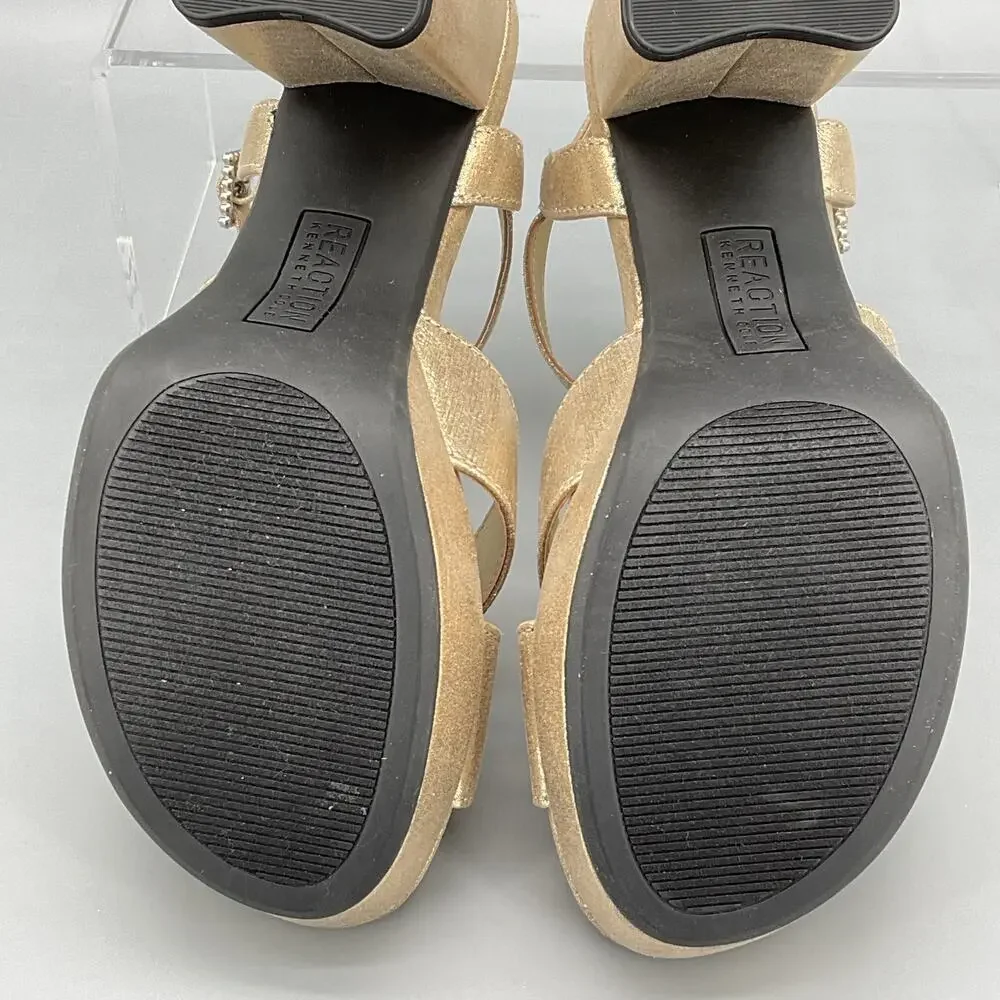 NEW Reaction Kenneth Cole Women’s Reeva Platform Sandals Gold Size 7M - Picture 10 of 10